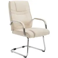 DELUKE Besucherstuhl DELHI - Stoff Creme 60x67x104 cm | Besucherstühle Konferenzstuhl Wartezimmerstuhl Bürostühle Bürostuhl Konferenzraum Wartezimmer