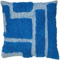 Atmosphera Poppy - Dekoratives Kissen 50x10x50cm Polyester/Baumwolle in Blau