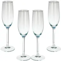 Wellhome - Set mit 4 Champagnergläsern im Streifendesign, 210 ml, √ò 4,5 x 23 cm