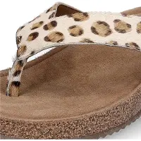 Lazamani Pantoletten Damen Beige Ponyfell