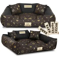AIO Factory Hundebett KINGDOG Laufstall 115x95 cm personalisiert wasserdicht Goldknochen