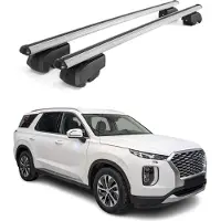 Omtec Dachträger Dachgepäckträger für Hyundai Palisade 2020-2023 ABE Alu Grau 2x