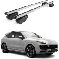 Omac Dachträger Gepäckträger für Porsche Cayenne 2018-2023 ABE Aluminium Grau 2x