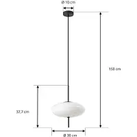 LINDBY Glas Hängelampe Hikari , dimmbar, weiß / opal, für Wohn- / Esszimmer, Glas, Modern, Pendelleuchte