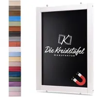 Die Kreidetafel Manufaktur Magnetische Kreidetafel - Magnettafel mit Holzrahmen / Weiß 60x140cm