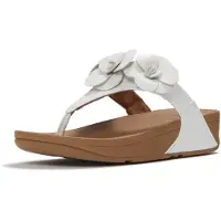 FitFlop Lulu Flower Toe Post Sandalen Braun,Weiß EU 37 Frau Braun,Weiß EU 37