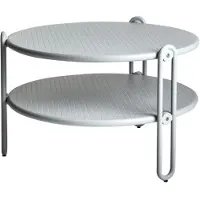 Brafab Gartencouchtisch Blixt aus Aluminium, modern und rund, hellgrau, Ø 65 cm, pflegeleicht