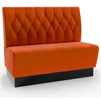 BIG Möbel Gastro Sitzbank Amsterdam | 200 cm breit | Samtstoff in Orange | Diamant | Dinerbank