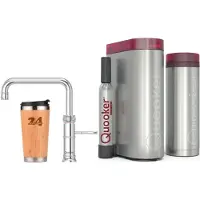 Quooker »CLASSIC FUSION SQUARE Festauslauf Chrom VAQ PRO3 mit CUBE 2 (3CFSCHRCUBE) 100°C Kochendwasserhahn mit Trinkwassersystem Inkl. Thermobecher