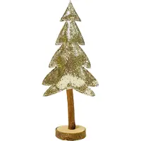 Inspiruj Ein goldener Stoff-Weihnachtsbaum auf einem 29 cm langen Stamm
