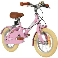Prometheus BIKES Kinderfahrrad 12 Zoll ab 3 Jahre Retro Look mit Felgenbremse & Ständer Rosa