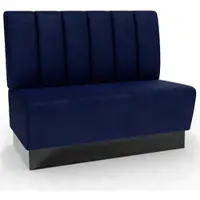 BIG Möbel Gastro Sitzbank Amsterdam | 100 cm breit | Samtstoff in Blau | Vertikal | Dinerbank