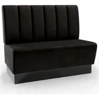 BIG Möbel Gastro Sitzbank Amsterdam | 200 cm breit | Samtstoff in Schwarz | Vertikal | Dinerbank