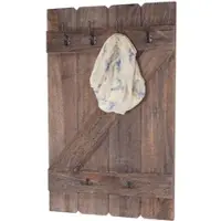 MCW Wandgarderobe -D13, Garderobe Garderobenpaneel, 6 Haken 91x60cm ~ shabby-braun