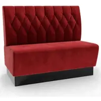 BIG Möbel Gastro Sitzbank Amsterdam | 180 cm breit | Samtstoff in Rot | Diamant | Dinerbank