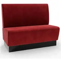 BIG Möbel Gastro Sitzbank Amsterdam | 160 cm breit | Samtstoff in Rot | Glatt | Dinerbank