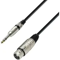 Adam hall K3 BFV 0300, 6.35mm, Männlich, XLR (3-pin), Weiblich, 3 m, Schwarz, Silber