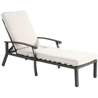 Merax Sonnenliege Garten Alu Liegestuhl verstellbar wetterfest mit Polster Outdoor Relaxliege Rückenlehne mehrfach verstellbar, Beige