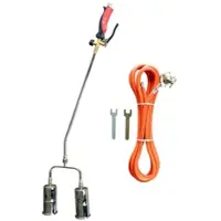 In.tec® Gasbrenner 2 Brenner Ø 60 mm Turbo Gasdruckregler 4.0 bar Schlauch 5m