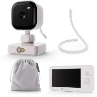 Kinderkraft NITEEYE TRAVEL Babyphone mit Kamera und 4,3'' Monitor, kabellos, Nachtsicht, Gegensprechfunktion, Temperatursensor, 8 Schlaflieder, Weiß