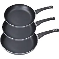 EDM Set aus 3 Antihaft-Pfannen, Basic Line: Einfaches Kochen, schnelle Reinigung, vielseitig einsetzbar –