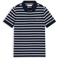 Tommy Hilfiger Boys Flag Polo Ss Navy Stripe Größe: 6 | Hemden Outlet | Unisex | Blau