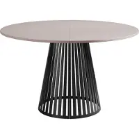 Mirjan 24 Tisch Cone 120, Esszimmer Tisch, Beine aus Stahl (Farbe: Schwarz / Cashmere)