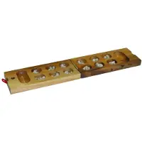 WORU Kalaha aus Holz, 18 cm x 7,5 cm - Holz-Spiel