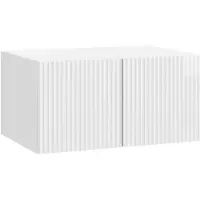 vidaXL Wandmontierter TV-Schrank Hochglanz Weiß 59,5 x 41 x 30 cm