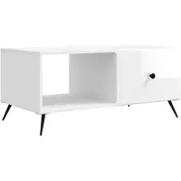 vidaXL Couchtisch Hochglanz Weiß 90 x 50 x 40 cm Holzwerkstoff