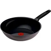 Tefal Wok "Ceramic Control Grey" Aluminium 1 tlg. Keramikbeschichtung, Induktion, Thermo-Signal Temperaturanzeiger