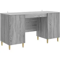 vidaXL Schreibtisch Graues Sonoma 142,5 x 50 x 75 cm Holzwerkstoff