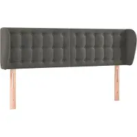 Syfax Kopfteil mit Ohren Dunkelgrau 147x23x78/88 cm Samt