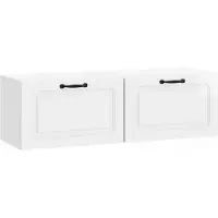 vidaXL Wandmontierter TV-Schrank Hochglanz Weiß 98 x 31 x 30 cm