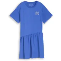 Tom Tailor Mädchen Mini-Kleid mit Print, blau, Uni, Gr. 140