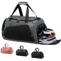 Unyqoos Geräumige Multifunktionale Reisetasche 54×26×26 cm aus wasserabweisendem Oxford, Schuhfach mit Belüftung, wasserdichtes Nass-/Trockenfach, 5 Anti-Rutsch PolyurethanPads