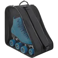 Unyqoos Tasche für Schlittschuhe und Rollschuhe – robustes Oxford-Material, verstellbarer Schulterriemen, 3 geräumige Fächer & atmungsaktive Netztaschen, faltbar