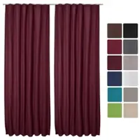 Beautissu Amelie TK Vorhang mit Kräuselband 140x245cm Bordeaux 2tlg