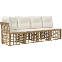 vidaXL 4-Sitzer Garten-Sofa mit linker Armlehne 4 pcs 4-Sitzanzahl