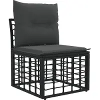 vidaXL Outdoor-Sofagarnitur Schwarz Polyester