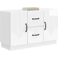 vidaXL Sideboard Hochglanz Weiß 89 x 34,5 x 57 cm Holzwerkstoff