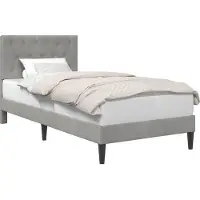 vidaXL Bettrahmen mit Kopfteil Hellgrau 90 x 200 cm Samt