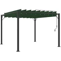 vidaXL Gazebo mit Lamellen-Dach 3 x 3 x 2,14 m Grün