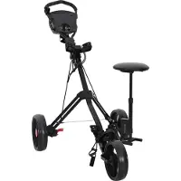 vidaXL Golf-Dolly mit Sitz Schwarz 95 x 69 x 114 cm Eisen