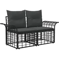 vidaXL Gartensofa-set 4 stk. Schwarz und Dunkelgrau Poly-Rattan