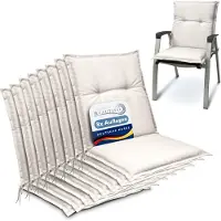 Beautissu 8er Set Niedriglehner Auflagen Base NL, 100x50cm, Natur