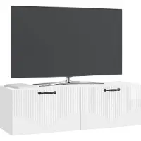 vidaXL Wandmontierter TV-Schrank Hochglanz Weiß 98 x 31 x 30 cm
