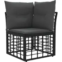vidaXL Outdoor-Sofagarnitur Schwarz Polyester