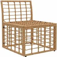 vidaXL Modulares Outdoor-Sofa ohne Armlehnen Natur Poly-Rattan