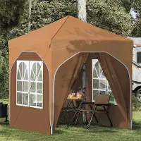 PUEAZU Pop-up Partyzelt 192 x 192 x 245 cm Beige - Pavillons & Partyzelte &27053